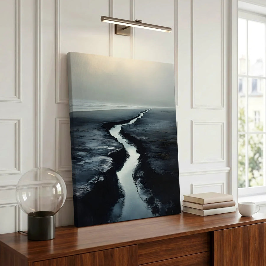 Lichtspur am dunklen Ufer — Leinwand